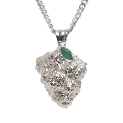 Platinum OG Kush Bud Necklace with Emerald by Ras Boss